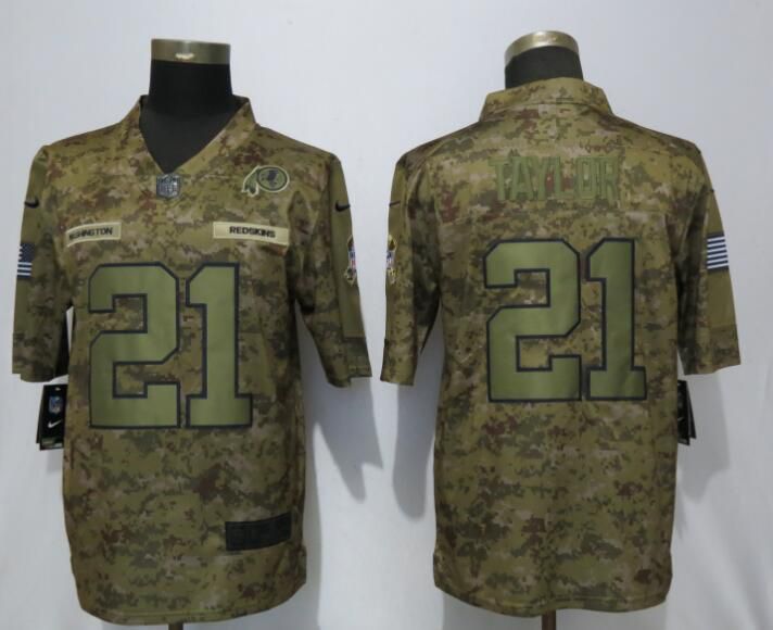 Men Washington Red Skins #21 Taylor Nike Camo Salute to Service Limited NFL Jerseys->los angeles chargers->NFL Jersey